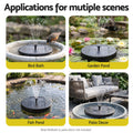 Gardeon Solar Fountain Pumps Bird Bath Battery Backup LED Remote Black 27cm