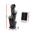 Gardeon Solar Fountain 3-Tier 80cm Grey Cascading Water Feature LED