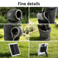Gardeon Solar Fountain 3-Tier 80cm Grey Cascading Water Feature LED