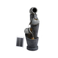 Gardeon Solar Fountain 3-Tier 80cm Grey Cascading Water Feature LED