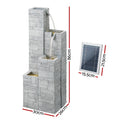 Gardeon Solar Fountain 4-Tier Square Cascading Water Feature Beige