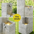 Gardeon Solar Fountain 4-Tier Square Cascading Water Feature Beige
