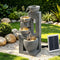 Gardeon Solar Fountains Water Features Cascading Design Polyresin 80cm Grey