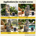 Gardeon Solar Fountains Water Features Cascading Design Polyresin 80cm Grey