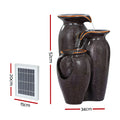 Gardeon Solar Fountain 76CM LED Lights Grey Cascading Water Feature