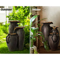 Gardeon Solar Fountain 76CM LED Lights Grey Cascading Water Feature