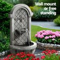 Gardeon 80cm Solar Fountain Wall Mount Water Feature Grey
