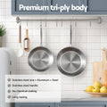 5-Star Chef Stainless Steel Frying Pan Twin Set 25/30cm Silver