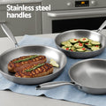 5-Star Chef Stainless Steel Frying Pan Twin Set 25/30cm Silver