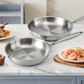 5-Star Chef Stainless Steel Frying Pan Twin Set 25/30cm Silver