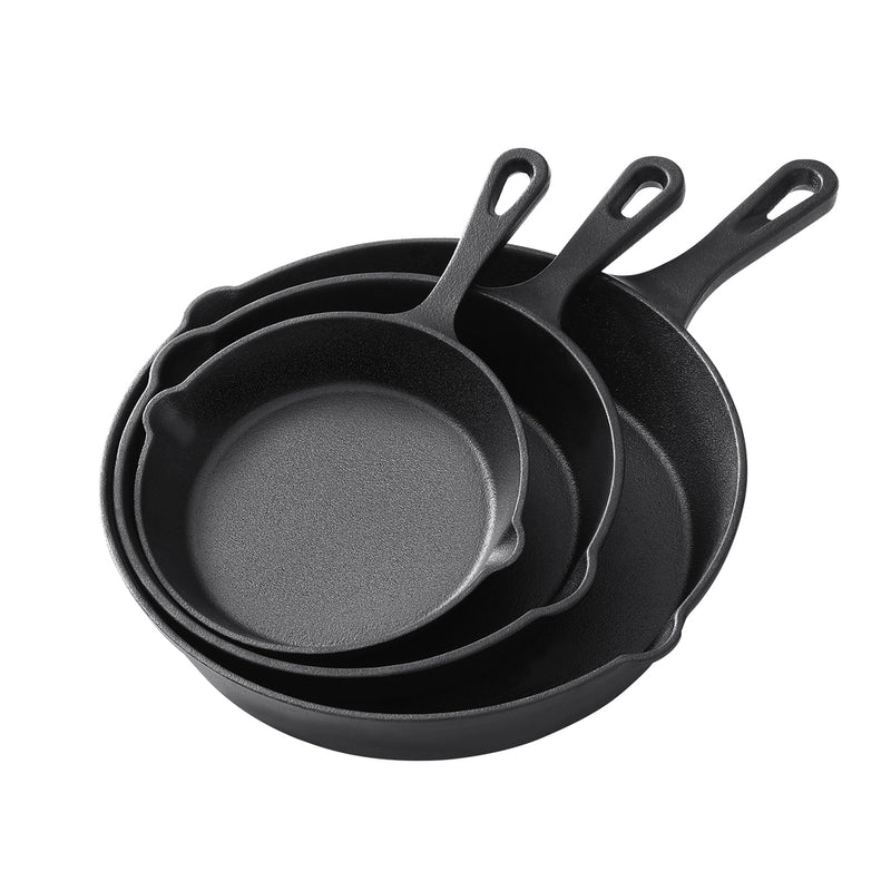 Cast Iron Non Stick Frying Pan 3 Piece Set