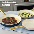 3PC Ceramic Frying Pan Set Multi Colour Non-Stick Cookware