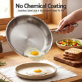 5-Star Chef 30cm Stainless Steel Frying Pan Uncoated Frypan with Tri-Ply Body Silver