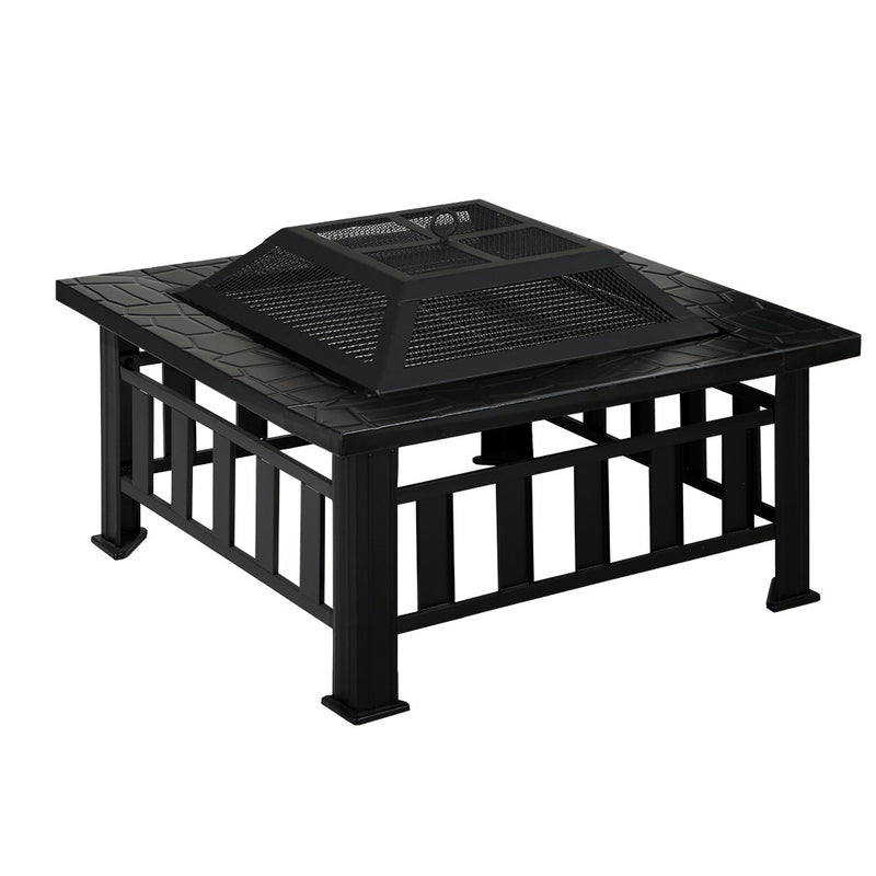 Grillz 2-In-1 Fire Pit BBQ Grill Table Charcoal