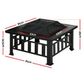 Grillz 2-In-1 Fire Pit BBQ Grill Table Charcoal