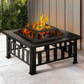 Grillz 2-In-1 Fire Pit BBQ Grill Table Charcoal