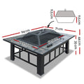 Grillz 3-In-1 Fire Pit BBQ Grill Ice Bucket Table