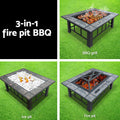 Grillz 3-In-1 Fire Pit BBQ Grill Ice Bucket Table