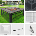 Grillz 4-In-1 Fire Pit BBQ Grill Ice Bucket Table