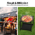 Grillz 2-in-1 Fire Pit BBQ Grill Outdoor