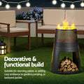 Grillz Fire Pit Deep Bowl Iron Outdoor Fireplace