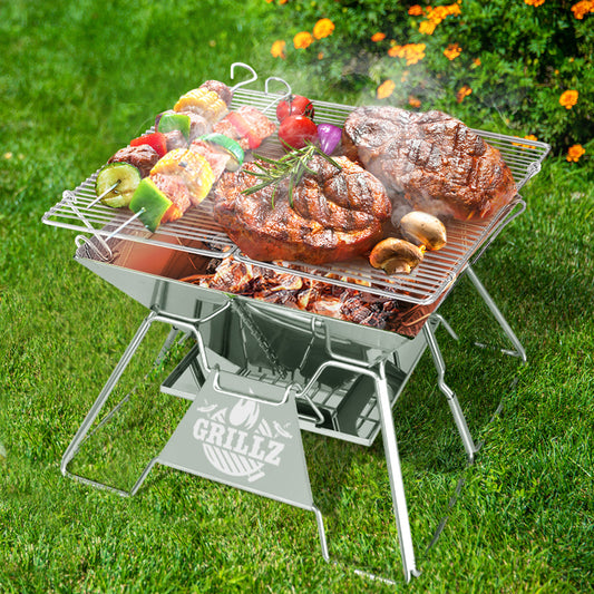 Grillz Portable Fire Pit BBQ Grill with Carry Bag