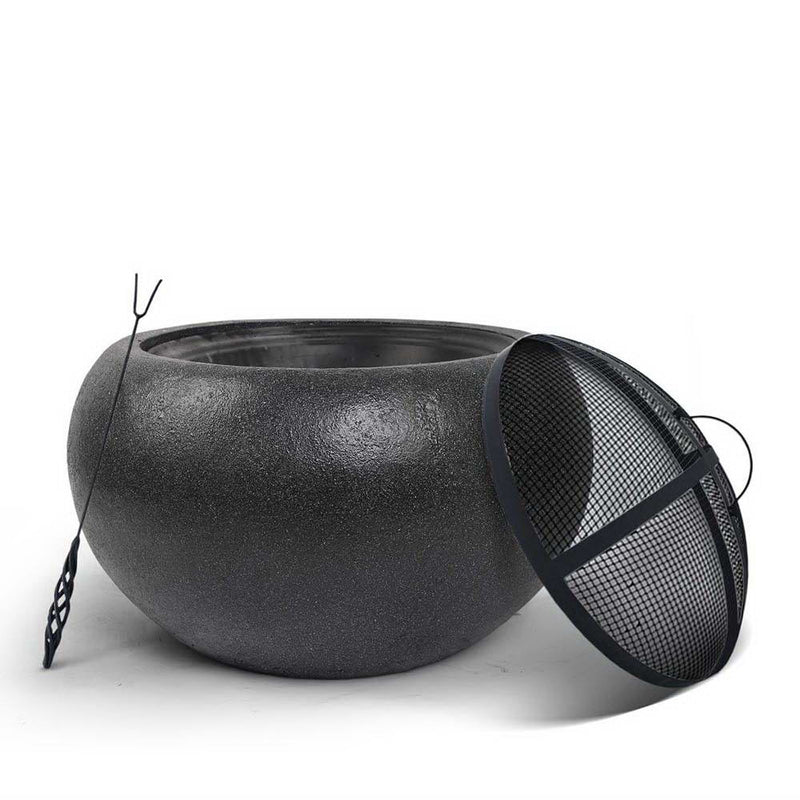 Grillz Fire Pit Bowl Black 61cm Outdoor Patio Heater