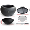 Grillz Fire Pit Bowl Black 61cm Outdoor Patio Heater