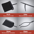 Grillz 5 Piece Fire Pit Tool Set BBQ Poker Shovel Brush