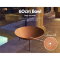 Grillz Fire Pit Cast Iron 60cm Rustic Outdoor