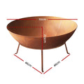 Grillz Fire Pit Cast Iron 70cm Rustic Outdoor BBQ