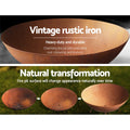 Grillz Fire Pit Cast Iron 70cm Rustic Outdoor BBQ