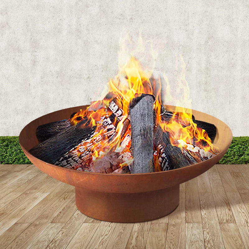 Grillz 70cm Cast Iron Fire Pit Bowl Rustic