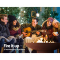 Grillz Fire Pit Bowl Cast Iron 80cm Rustic Outdoor