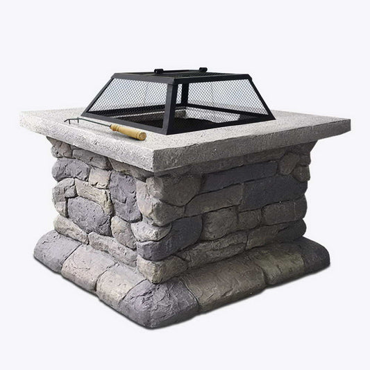 Grillz Fire Pit Table Square 55cm Outdoor