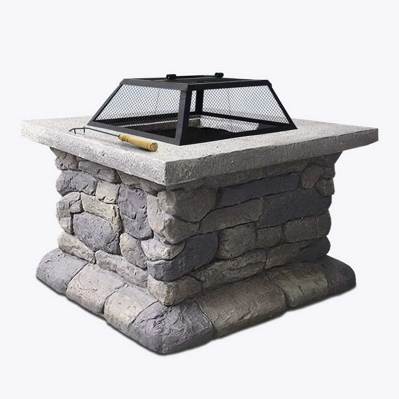 Grillz Fire Pit Table Square 55cm Outdoor