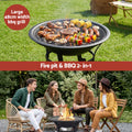 Grillz Fire Pit Mesh Lid Fire Picker BBQ Wood Burning Outdoor