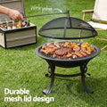 Grillz Fire Pit Mesh Lid Fire Picker BBQ Wood Burning Outdoor