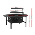 Grillz Charcoal Smoker BBQ Fire Pit Portable Outdoor Camping