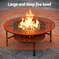 Grillz Charcoal Smoker BBQ Fire Pit Portable Outdoor Camping