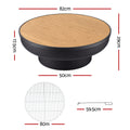 Grillz Fire Pit Table with Lid Deep Bowl Wood Burning BBQ Grill