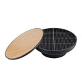 Grillz Fire Pit Table with Lid Deep Bowl Wood Burning BBQ Grill