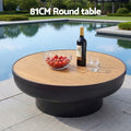Grillz Fire Pit Table with Lid Deep Bowl Wood Burning BBQ Grill