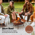 Grillz 56cm Fire Pit Iron Bowl Outdoor Rustic