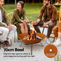 Grillz 70cm Fire Pit Bowl Rustic Iron Outdoor Heater