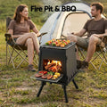 Grillz Fire Pit BBQ Portable Metal Outdoor Camping Stove Fireplace