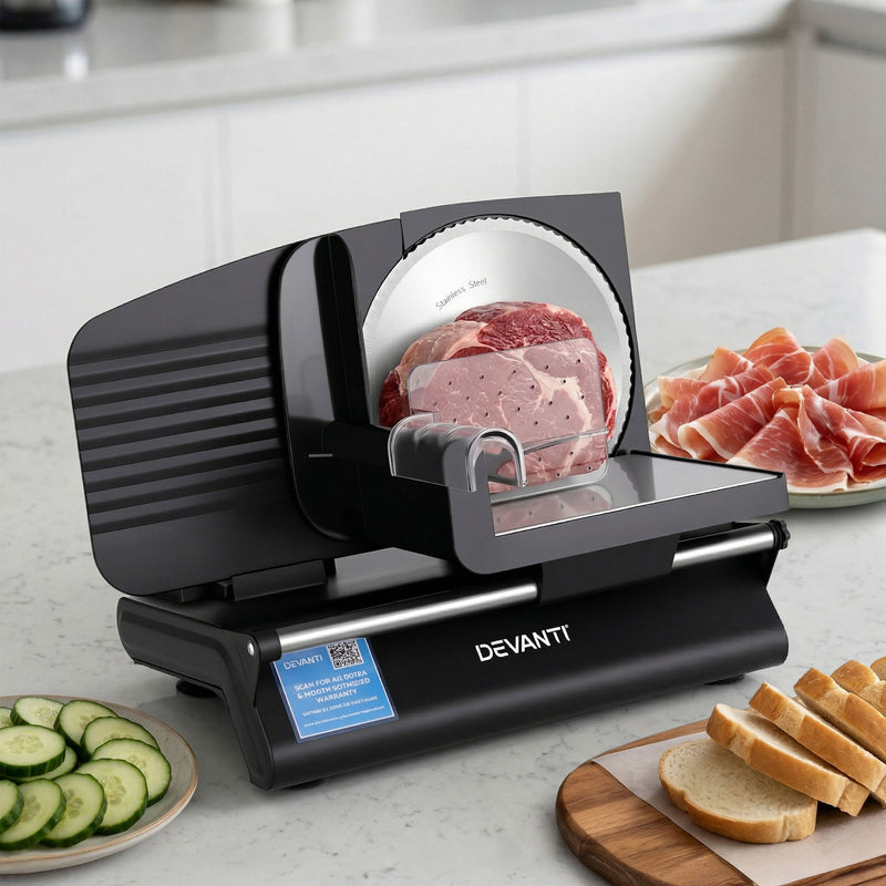 Devanti Meat Slicer 200W 0-15mm Adjustable Stainless Steel