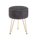 Artiss Velvet Ottoman Foot Stool Round Grey