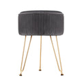 Artiss Velvet Ottoman Foot Stool Round Grey