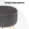 Artiss Velvet Ottoman Foot Stool Round Grey